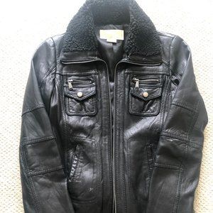 Michael by Michael Kors Women's Black Leather Jack